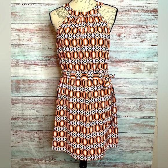 Sanctuary Dress Medium halter wrap tie orange - Picture 2 of 5